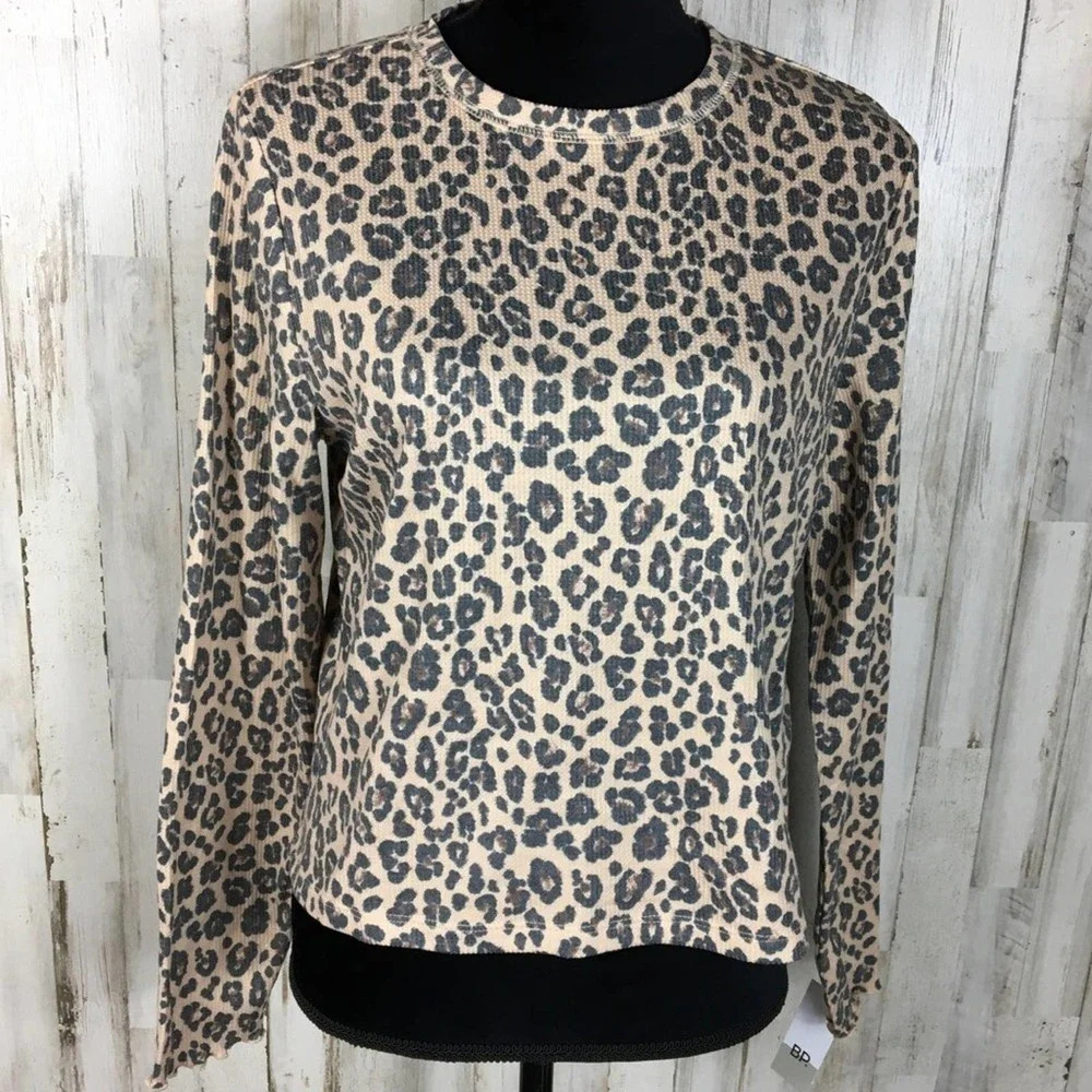 BP Cozy Thermal Top Cheetah Animal Long Sleeve XL v6x